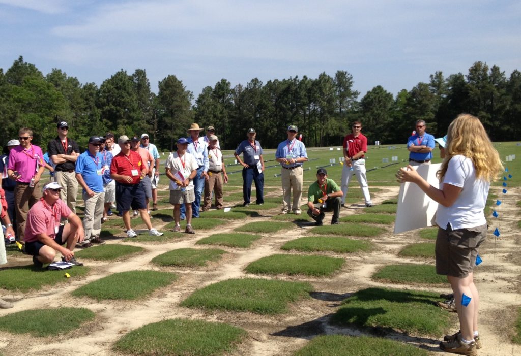 Participants at Sandhills Regional Turfgrass Conference and Field Day presentation