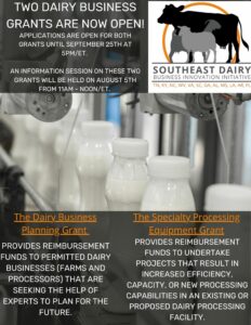 Cover photo for The Southeast Dairy Business Innovation Initiative Has TWO Grants Now Open